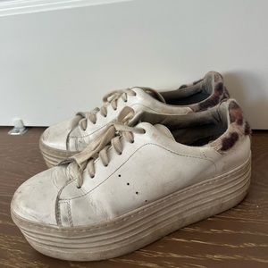 White platform sneakers